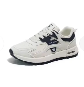 Women’s Light Weight Breathable Mesh Upper Rubber Midsole Height Increasing Lace Up Casual Fashion Running Shoes