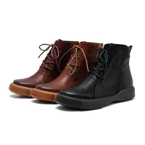 Women’s Light Weight Breathable Soft Lace up Ankle Boots Fashion Trend