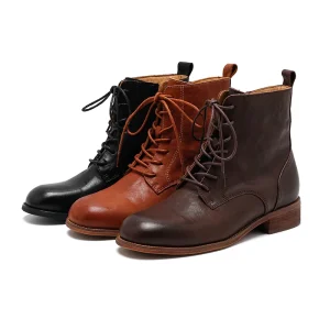Women’s Light Weight Breathable Soft Lace up Ankle Boots Fashion Trend