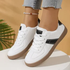 Women’s Light Weight Fashionable Casual Lace-Up Sneakers with Wedge Design Thick Soles for Autumn/Spring
