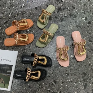 Women’s Light Weight Open Toe PVC Upper Slip-on Summer Sandals with Comfort Insole and Anti-Slippery Outsole