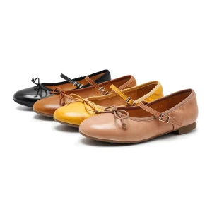 Women’s Light Weight Soft Comfortable Slip On Dress Shoes Washed Vintage Ballet Style Mary Jane Flats for Spring Autumn Summer