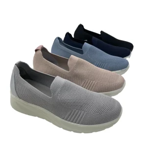 Women’s Light Weight Walking Fashion Summer Breathable PU Outsole Slip On Casual Shoes with Net Upper for Spring Autumn