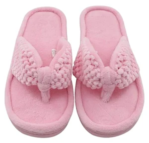 Women’s Lightweight Anti Slip Fur SPA Slipper Sandals Open Toe Indoor Winter Thermal Features Cotton Cushioning for House Warmth