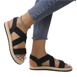 Women’s Lightweight Anti Slip Korean Open Beach Sandals Fashion Trend Daily Wearing Outdoor Sandals PU Strap Closure for Girls