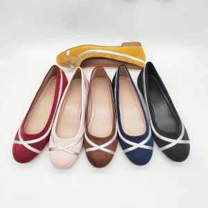 Women’s Lightweight Flats Casual Round Toe Ballet Ladies Daily Work Comfortable Shallow Mouth Suede Flats Shoes