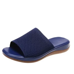 Women’s Lightweight Fly Woven Platform Beach Sandals One Strap Polyurethane Sole Plus Size Low Summer NY