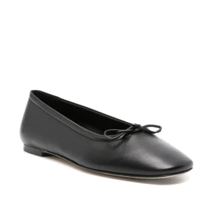 Women’s Lightweight Leather Ballerina Flats Soft Fashionable Square Toe Foldable Upper Lace-Up Outdoor Slip-On Summer
