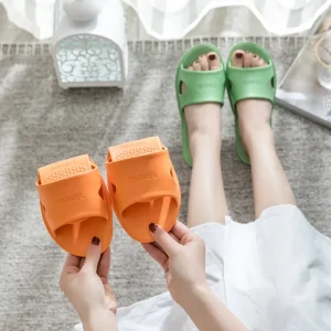 Women’s Lightweight Non-Slip Summer Travel Slippers for Hotel Business Trips Portable Folding Design for Indoor Home Bath