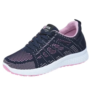 Women’s Lightweight Running Shoes Spring Summer Autumn Casual Sport Shoes Air Cushion Breathable Disposable Walking Sneakers