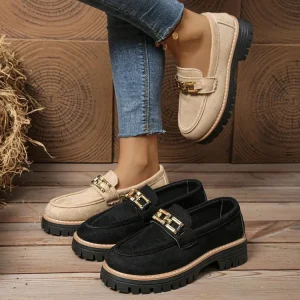 Women’s Loafers Spring Summer Autumn Walking Slip-On Thick Sole Durable High Quality Shoes