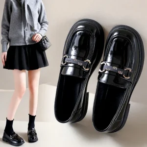 Women’s Loafers with Low Heels and Anti slip Commuting Shoes Sweet and Sporty Casual Single Shoes