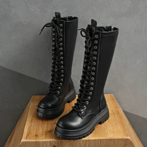 Women’s Long Casual Heel Boots Shoes Martin Leather Custom Outdoor Driving Riding Boot for Women Girls