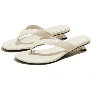 Women’s Low Heel Comfortable Anti Slip Slip On with Arch Support and Waterproof PU Upper Flip Flop Sandals