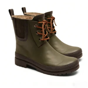 Women’s Low-cut Anti-slip Waterproof Rubber Upper Wool Lining Rain Boots Outdoor Shoes