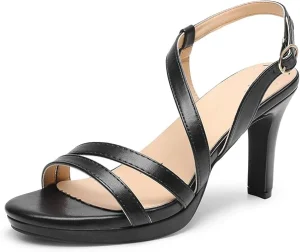 Women’s Luxury Fashionable Elegant High Heel Strappy Sandals Summer Casual Party Wedding Dressy Slip On High Heels Slippers