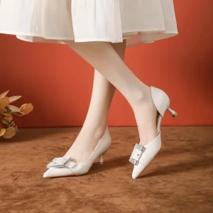 Women’s Luxury Low Heel Pumps Fashion Office Shoes Comfortable Dress Shoes for Wedding Party Casual Wear