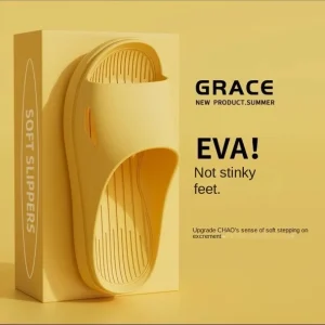 Women’s Men’s Summer Outdoor Non-Slip Bath Sandals EVA Fashion Trend Round Toe Solid Color XJ-41