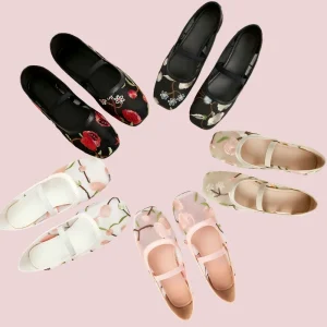 Women’s Mesh Floral Embroidery Mary Jane Flats Square Toe Comfortable Casual Shoes New Chinese Style Dress Shoes for