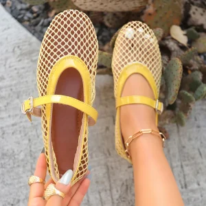 Women’s Mesh Mary Jane Flats Multi-Color Ankle Strap Breathable Casual Daily Shoes Women Sandals