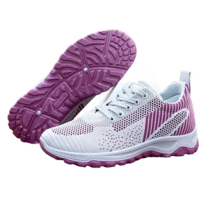 Women’s Mesh Running Shoes Stylish Versatile Shock Absorbing EVA Midsole Breathable Casual Shoes