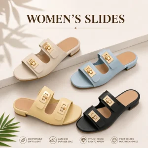 Women’s Multifunctional Open Toe Wedge Sandals Anti Slip Buckle Decor Casual Breathable Platform Slippers