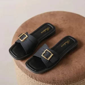 Women’s New Fashion Small Fragrant Wind Indoor Sandals Non Slip Flat Bottom Joker for Slippers and Slides for Beach Wear