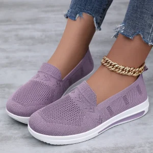 Women’s New Fashionable Casual Sneakers Lighted Low MOQ Fitness Walking Shoes for Spring Autumn Season Slip On Closure Type