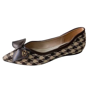 Women’s New Sexy Single Flat Shoes Chic Style Jacquard Pattern Pointed Toe Lightweight Flats Dress Wedding Party Shoes