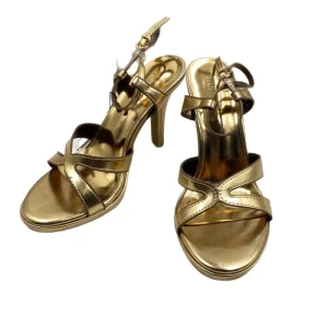 Women’s New Summer Fashion Trend Roman Sandals Sexy Open Toe Thin Heel French Style Metallic Gold Ultra High Heels
