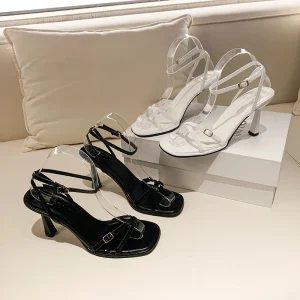 Women’s New Summer White Dress Heeled Shoes High Heels Stylish and Comfortable for Tired Feet