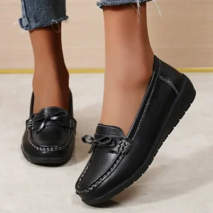 Women’s Nurse Casual Flat Heel Slip On Bean Shoes