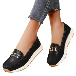 Women’s Nurse Loafers Moccasins Slip-On Casual Flat Shoes with r Sole Direct