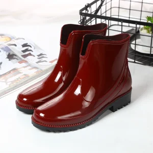 Women’s OEM Custom Waterproof Worker Boots for Safety Hunting Fishing Farming Ankle PVC Gumboots Rain Boots for Ladys