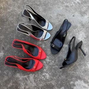 Women’s One Strap High Heels Round Toe Sandals Summer Ladies Stiletto Slingback Dress Shoes