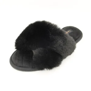Women’s Open Toe Cross Shoes Bedroom House Fluffy Soft Winter Home Slippers