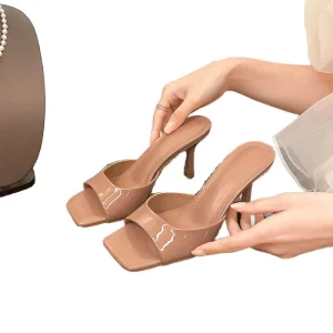 Women’s Open Toe High Heel Sandals Square Toe Slim Formal Shoes