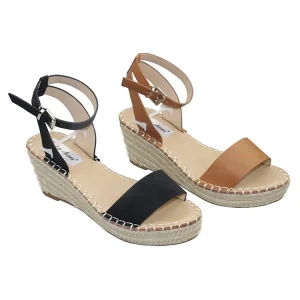 Women’s Open Toe Leather Espadrille Wedge Sandals Fashion Casual Platform Heels Non slip Tall Summer Shoes