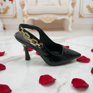 Women’s Open Toe Patent Leather Stilettos High Top Sexy Heeled Sandals with Open Back Counter Lightweight High Heels for Summer