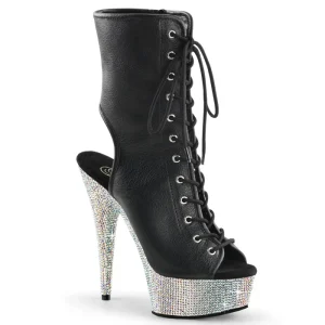 Women’s Open Toe Sexy Fetish Shoes 15cm High Heels Crystal Rhinestones Party Fashion Lace Women’s Shoes Ankle Boots Dance Night
