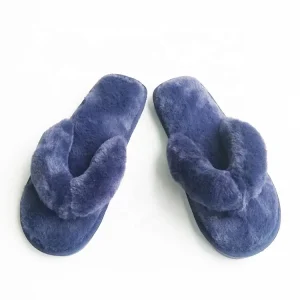 Women’s Open Toe Slippers Fuzzy Fluffy Indoor Flip Flops with Soft Fur Warm for Spring Season