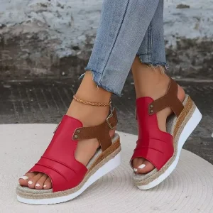 Women’s Open Toe Wedge Platform Sandals Height Increasing Heels