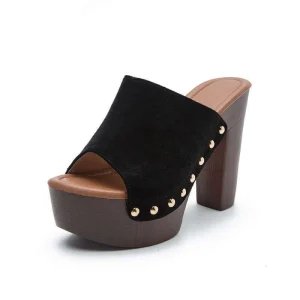 Women’s Open-toe High Top Thick-soled Chunk-heeled Light Weight Summer Sexy Versatile High Heeled Sandals