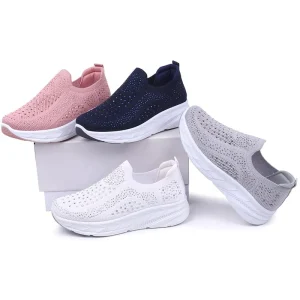 Women’s Outdoor Breathable Summer Anti Slip Quick Dry Slip On Casual Shoes Chunky Shoes Walking Style Shoes