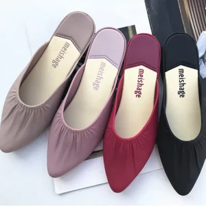 Women’s Outdoor Fashion Jelly PVC Wedge Heel Mules Sandals Soft Toe Anti-Slippery Quick-Drying