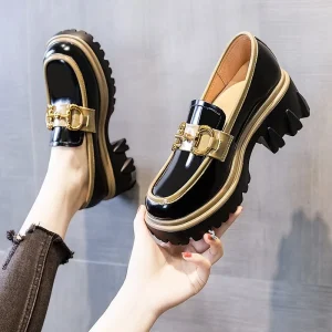 Women’s PU Leather Loafers High Quality Slip On Pumps for Spring Summer Fashion Casual High Women’s Shoes