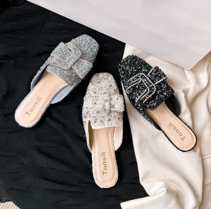 Women’s PU Slides Soft Padded Slip On Sandals Lightweight Outdoor Beach Shoes Plus Size Comfort Mules