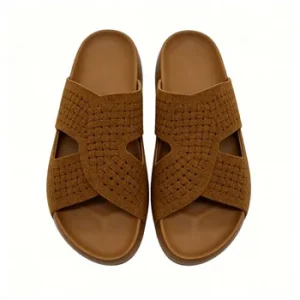 Women’s PU Slippers Soft Handmade Waterproof Wear-resistant Minimalist Solid Color Lightweight House Shoes