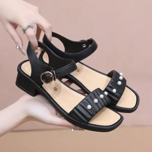 Women’s PVC Designer Summer Beach Sandals Mint Mambo Soft Soled Round Toe Versatile Flat Shoes for Women