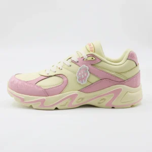 Women’s Pastel Pink Yellow Chunky Sneakers PU Upper EVA Sole Comfortable Lace Up Casual Walking Shoes